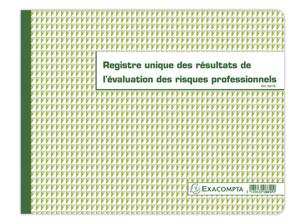 1 Registre d'évalutation des risques professionnel - 24x32 cm - 60 pages