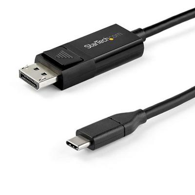 StarTech.com Câble USB Type-C vers DisplayPort 1.4 (bidirectionnel) - 1 m - Câble DisplayPort - 24 pin USB-C (M) pour DisplayPort (F) - USB 3.1 / Thunderbolt 3 / DisplayPort 1.4 - 1 m - actif, support pour 8K UHD (7680 x 4320) - noir