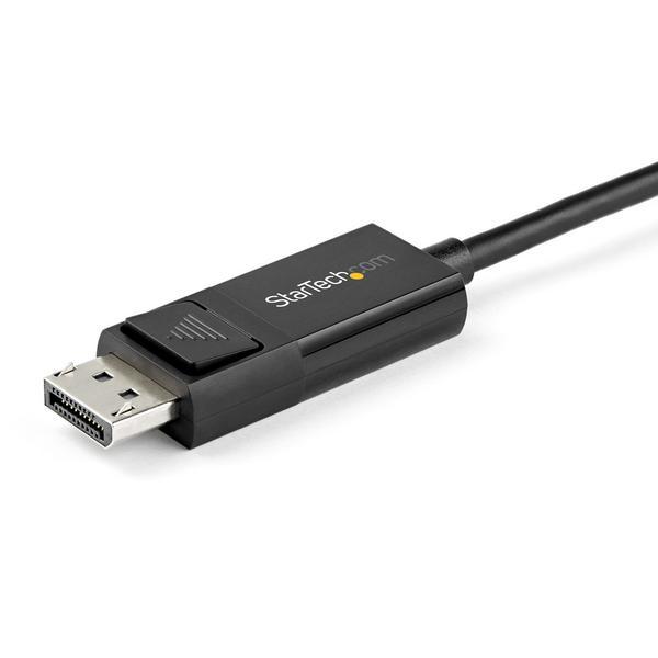 StarTech.com Câble USB Type-C vers DisplayPort 1.4 (bidirectionnel) - 1 m - Câble DisplayPort - 24 pin USB-C (M) pour DisplayPort (F) - USB 3.1 / Thunderbolt 3 / DisplayPort 1.4 - 1 m - actif, support pour 8K UHD (7680 x 4320) - noir