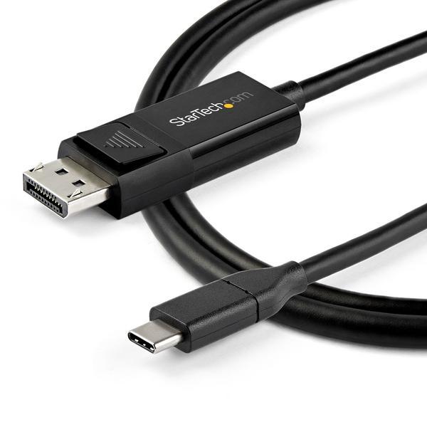 StarTech.com Câble USB Type-C vers DisplayPort 1.4 (bidirectionnel) - 1 m - Câble DisplayPort - 24 pin USB-C (M) pour DisplayPort (F) - USB 3.1 / Thunderbolt 3 / DisplayPort 1.4 - 1 m - actif, support pour 8K UHD (7680 x 4320) - noir