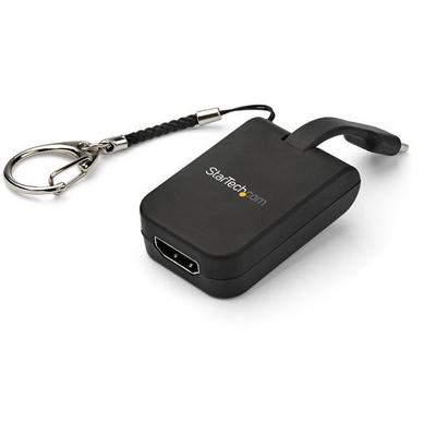 StarTech.com Compact USB C to HDMI Adapter, 4K 30Hz USB Type-C to HDMI 1.4 Video Display Converter with Keychain Ring, USB-C DP Alt Mode to HDMI Monitor Dongle, Thunderbolt 3 Compatible - USB-C Keychain Adapter (CDP2HDFC) - Adaptateur vidéo - 24 pin USB-C