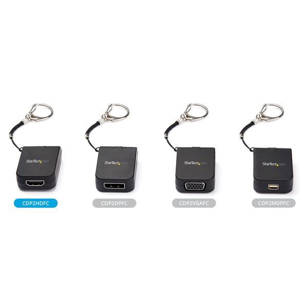 StarTech.com Compact USB C to HDMI Adapter, 4K 30Hz USB Type-C to HDMI 1.4 Video Display Converter with Keychain Ring, USB-C DP Alt Mode to HDMI Monitor Dongle, Thunderbolt 3 Compatible - USB-C Keychain Adapter (CDP2HDFC) - Adaptateur vidéo - 24 pin USB-C