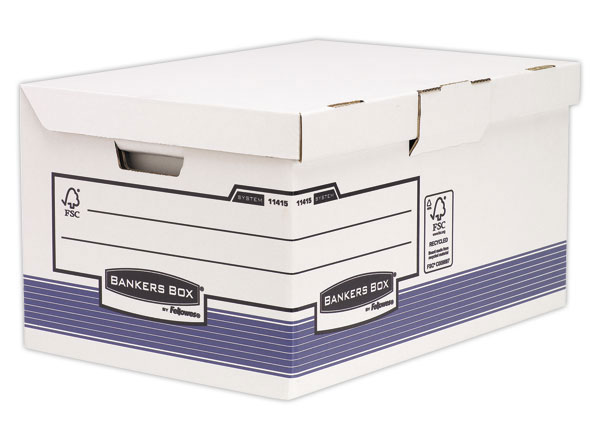 1 Lot de 10 Containers pour boîtes archives BANKER'S BOX montage automatique- Bleu