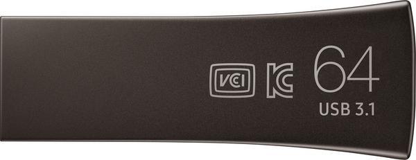Samsung BAR Plus MUF-64BE4 - Clé USB - 64 Go - USB 3.1 Gen 1 - gris titan