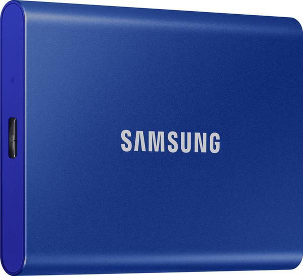 Samsung T7 MU-PC1T0H - SSD - chiffré - 1 To - externe (portable) - USB 3.2 Gen 2 (USB-C connecteur) - AES 256 bits - bleu indigo