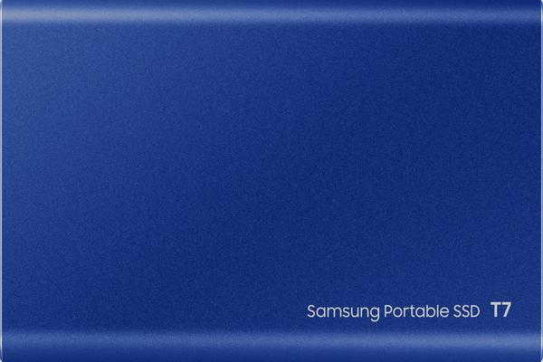 Samsung T7 MU-PC1T0H - SSD - chiffré - 1 To - externe (portable) - USB 3.2 Gen 2 (USB-C connecteur) - AES 256 bits - bleu indigo