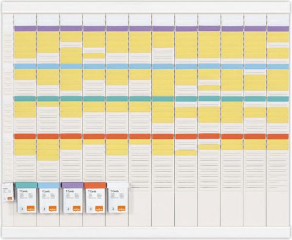 1 Kit planning annuel 13 colonnes 32 fentes - Blanc