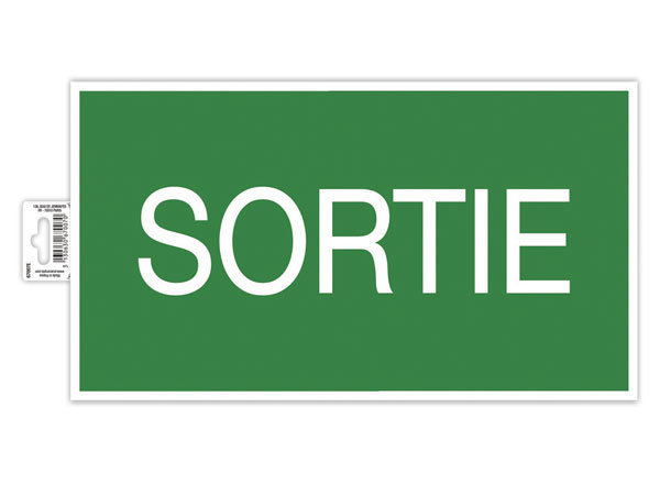 1 Panneau adhésif Sortie 35 cm - vert