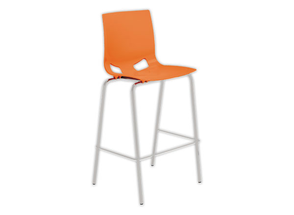 1 Tabouret haut FONDO HOCKER polypropylène orange