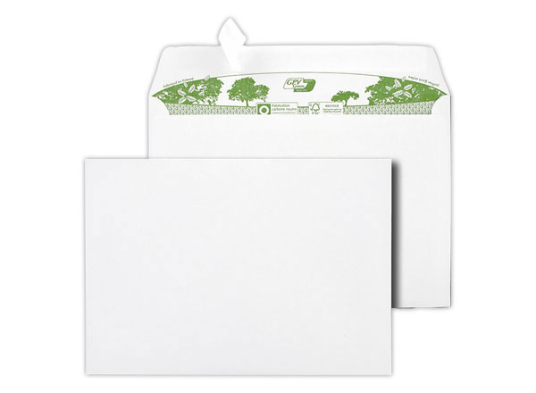 1 Boite de 500 Enveloppes blanches bande siliconnée 162x229 90G recyclé