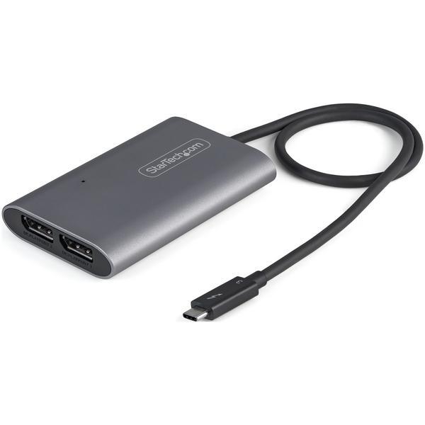 StarTech.com Adaptateur Thunderbolt 3 vers Dual DisplayPort DP 1.4 - Adaptateur Thunderbolt 3 vers Double 4K 60Hz DP ou Single Vidéo 8K/5K - TB3 vers Double Écran DisplayPort - Mac/Windows (TB32DP14) - Adaptateur USB / DisplayPort - 24 pin USB-C (M) pour