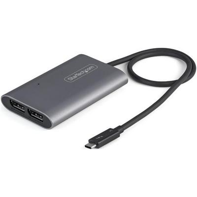StarTech.com Adaptateur Thunderbolt 3 vers Dual DisplayPort DP 1.4 - Adaptateur Thunderbolt 3 vers Double 4K 60Hz DP ou Single Vidéo 8K/5K - TB3 vers Double Écran DisplayPort - Mac/Windows (TB32DP14) - Adaptateur USB / DisplayPort - 24 pin USB-C (M) pour