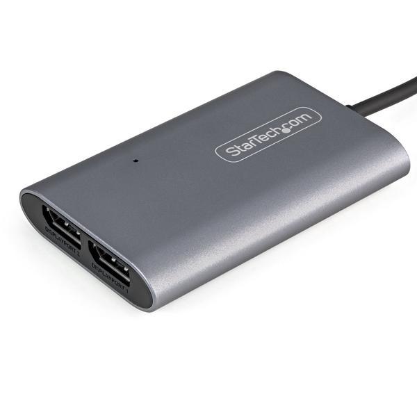 StarTech.com Adaptateur Thunderbolt 3 vers Dual DisplayPort DP 1.4 - Adaptateur Thunderbolt 3 vers Double 4K 60Hz DP ou Single Vidéo 8K/5K - TB3 vers Double Écran DisplayPort - Mac/Windows (TB32DP14) - Adaptateur USB / DisplayPort - 24 pin USB-C (M) pour