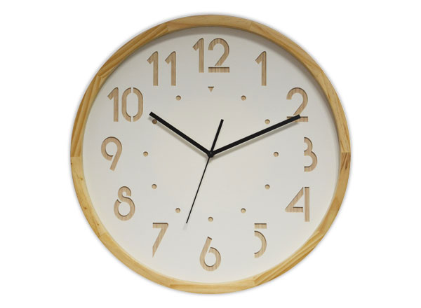 1 Horloge murale 41 cm cadran bois