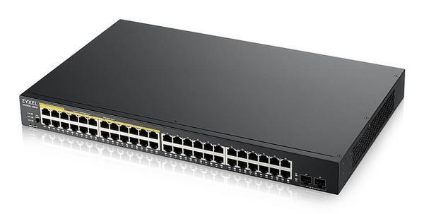 Zyxel GS1900 Series GS1900-48HPv2 - Commutateur - intelligent - 48 x 10/100/1000 (24 PoE+) + 2 x Gigabit SFP (liaison montante) - Montable sur rack, de bureau - PoE+ (170 W)
