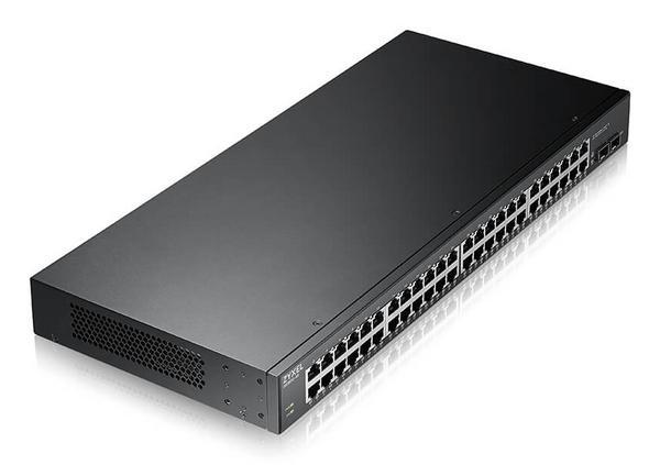 Zyxel GS1900 Series GS1900-48HPv2 - Commutateur - intelligent - 48 x 10/100/1000 (24 PoE+) + 2 x Gigabit SFP (liaison montante) - Montable sur rack, de bureau - PoE+ (170 W)