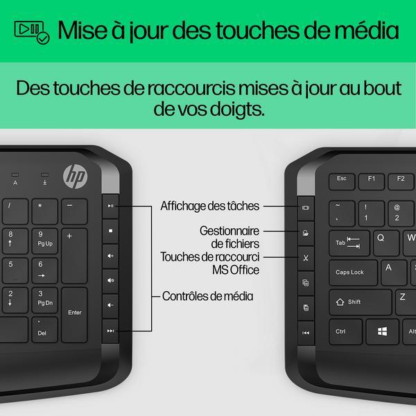 HP Pavilion 200 - Ensemble clavier et souris - USB - Français - noir - pour HP 21, 22, 24, 27, Pavilion 24, 27, TP01