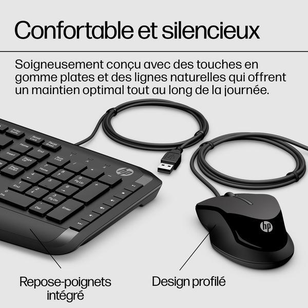 HP Pavilion 200 - Ensemble clavier et souris - USB - Français - noir - pour HP 21, 22, 24, 27, Pavilion 24, 27, TP01