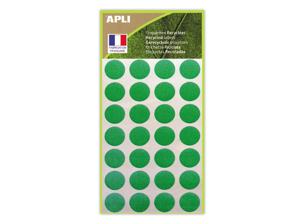 1 168 pastilles de signalisation rondes,Ø 15 mm, vert, 100% recyclé