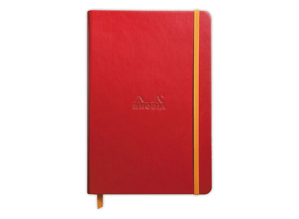 1 Carnet broché Rhodiarama A5 192 pages,ligné, couverture rigide rouge