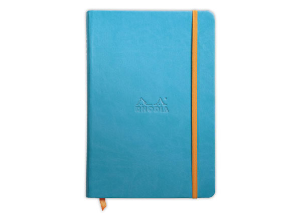 1 Carnet broché RhodiaramaA5 192 pages,ligné,couverture rigide turquoise