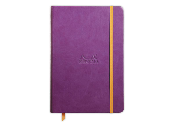 1 Carnet broché Rhodiarama A5 192 pages,ligné,couverture rigide violette