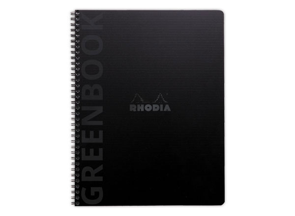 1 Cahier Rhodia polypropylène recyclé 160 pages A4+ Ligné. Noir