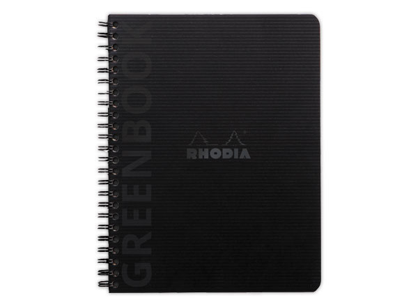 1 Cahier Rhodia polypropylène recyclé 160 pages A5+ Ligné. Noir