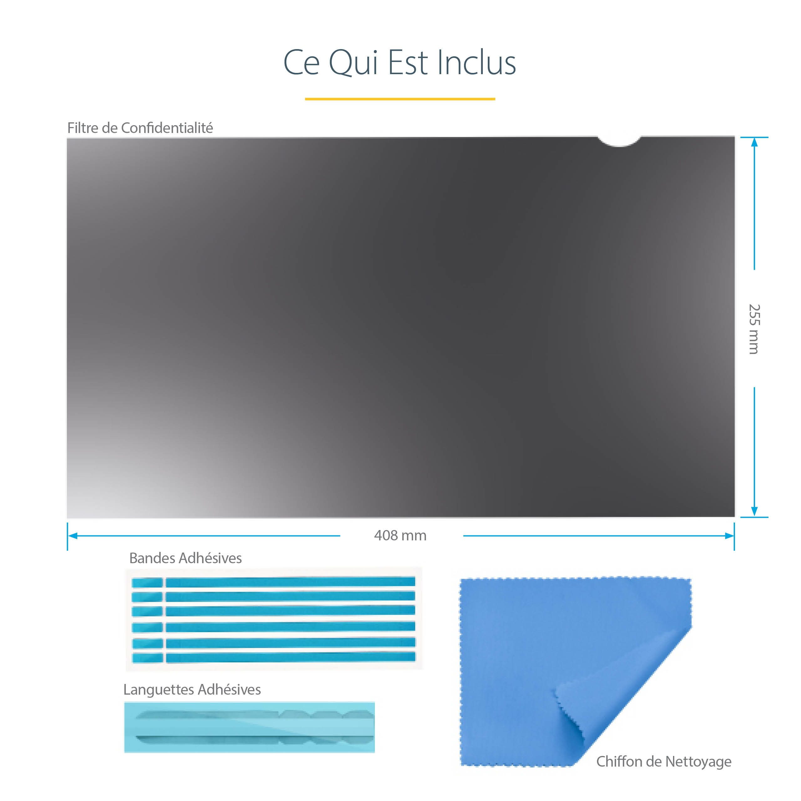 StarTech.com Filtre Confidentialité Écrans 19" - Écran Confidentialité Ordinateur - Filtre Ordinateur Réduction Lumière Bleue - Écrans Larges 16:10 Mat/Brilliant - +/- 30 Deg (PRIVACY-SCREEN-19M) - Filtre anti-indiscrétion - à double sens - amovible - mod