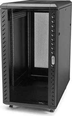 StarTech.com Baie Informatique 19" 32U - Profondeur Réglable 6-32" - Emballage Compact - Baie Serveur Vitrée 4 Colonnes Vérouillable - Roulettes - Réseau/Data/AV - Capacité 800kg (RK3236BKF) - Rack armoire - 4 montants - sur le sol - noir - 32U - 19"