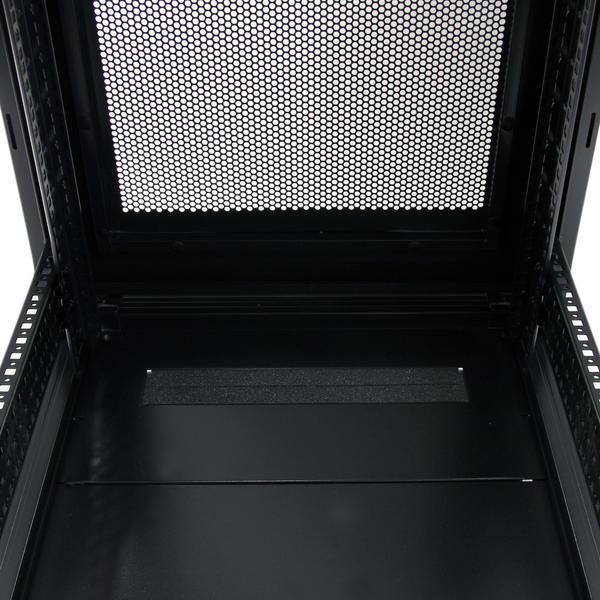 StarTech.com Baie Informatique 19" 32U - Profondeur Réglable 6-32" - Emballage Compact - Baie Serveur Vitrée 4 Colonnes Vérouillable - Roulettes - Réseau/Data/AV - Capacité 800kg (RK3236BKF) - Rack armoire - 4 montants - sur le sol - noir - 32U - 19"