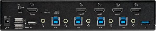 StarTech.com Commutateur KVM HDMI à 4 Ports - 1 Moniteur 4K 60Hz Ultra HDR - KVM de Bureau HDMI 2.0 avec Hub USB 3.0 à 2 Ports (5Gbps) et 4x USB 2.0 HID, Audio - TAA (SV431HU34K6) - Commutateur écran-clavier-souris/audio - 4 x KVM / audio - 1 utilisateur