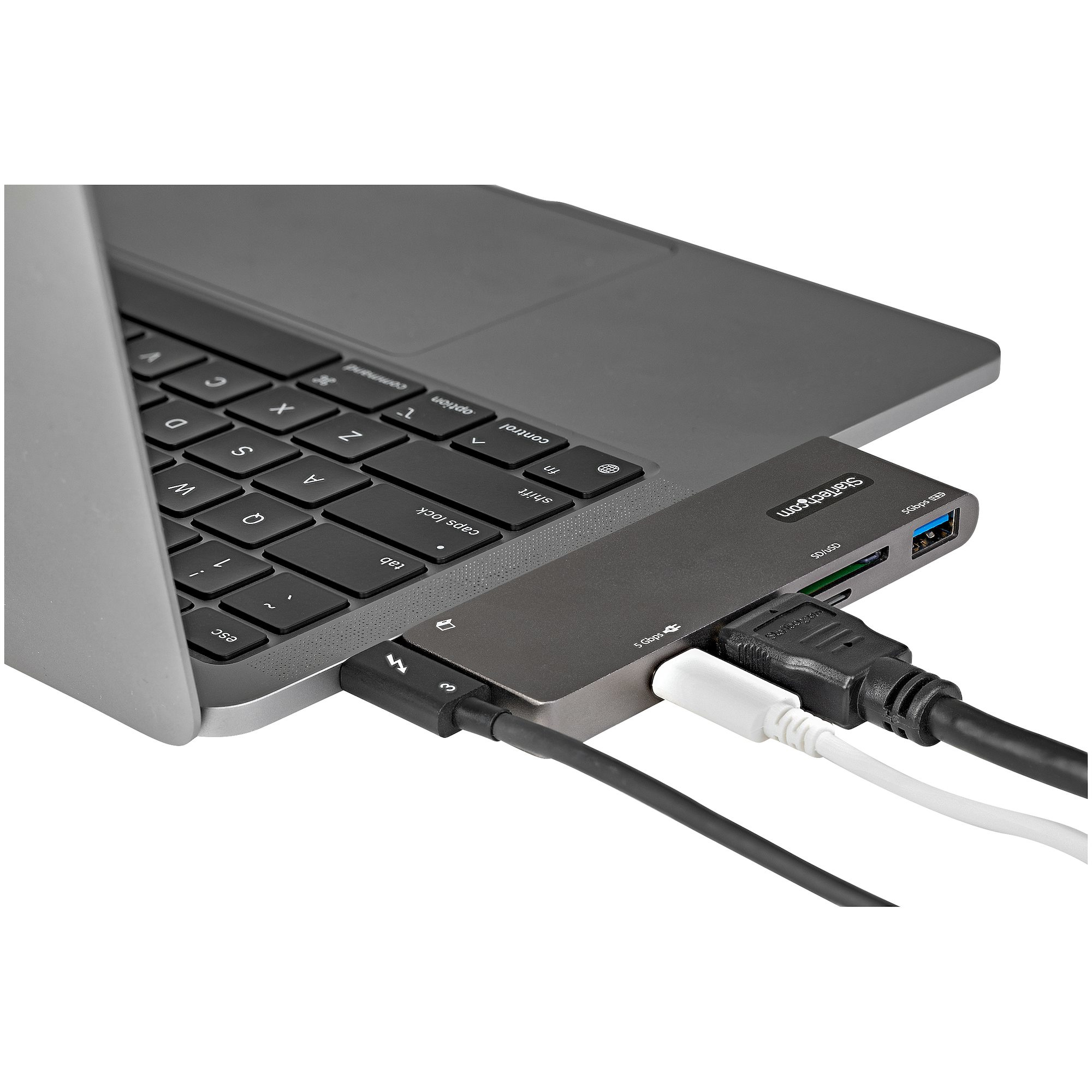 StarTech.com Adaptateur Multiport USB-C pour MacBook Pro/Air - USB Type-C vers HDMI 4K, Alimentation 100W, Slot SD/MicroSD, Hub 2 Ports USB 3.0 - Mini Dock USB-C Portable (DKT30CMHSDPD) - Station d'accueil - USB-C / Thunderbolt 3 - HDMI