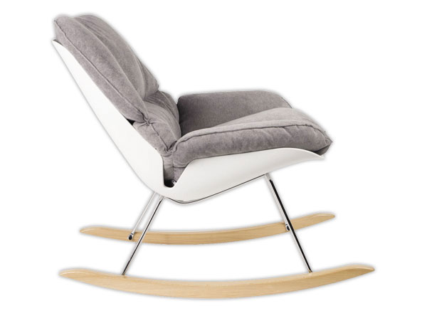 1 Fauteuil à bascule LAZY tissu gris