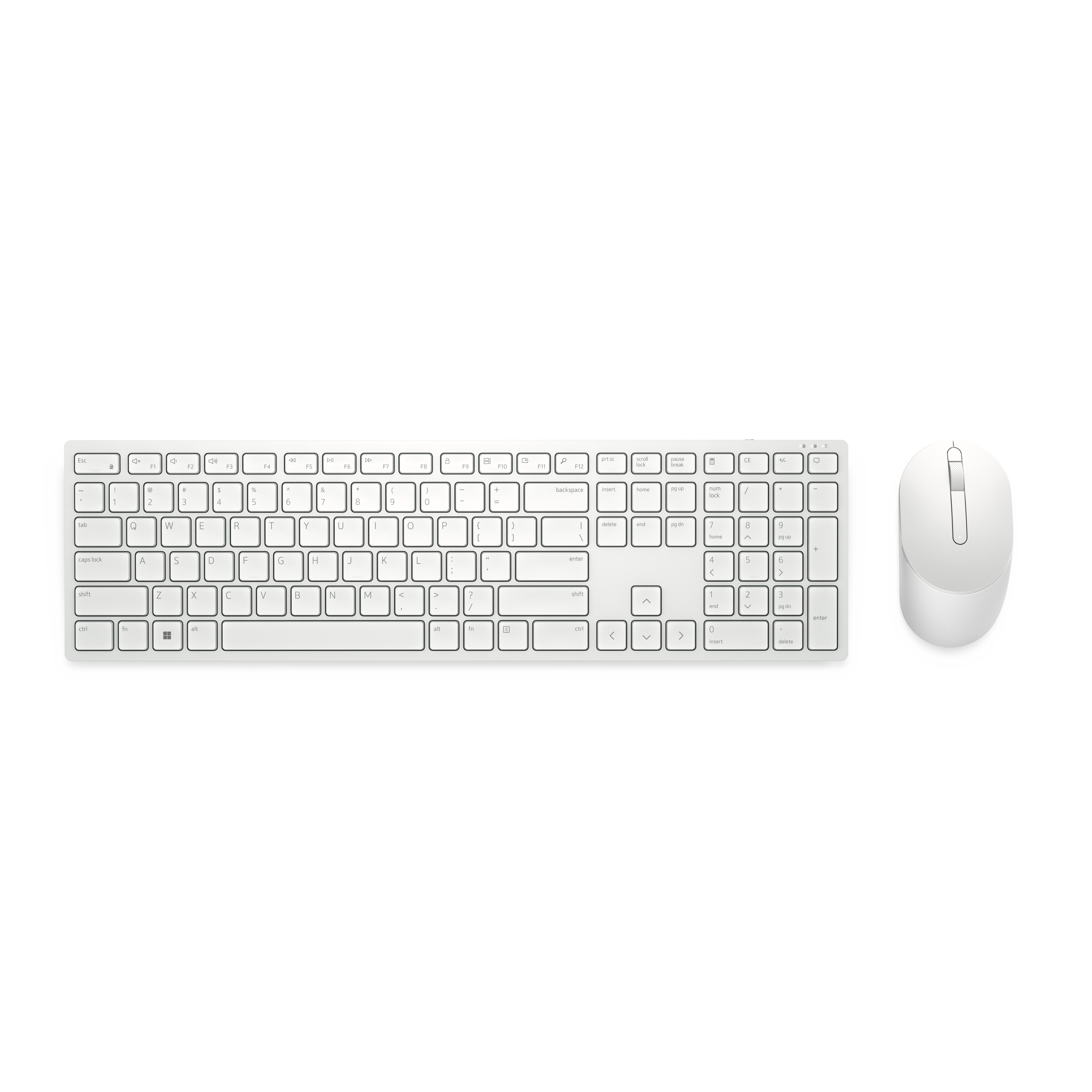 Dell Pro KM5221W - Ensemble clavier et souris - sans fil - 2.4 GHz - AZERTY - Français - blanc - avec 3 years NBD Advance Exchange