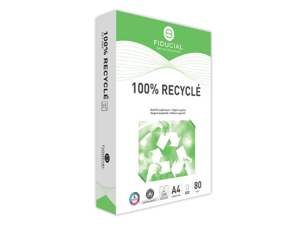 1 2500 feuilles de papier blanc A4 100% recyclé FIDUCIAL