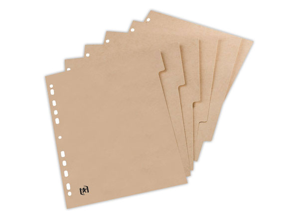 1 Le jeu d'intercalaires Touareg 6 onglets - carte recyclée