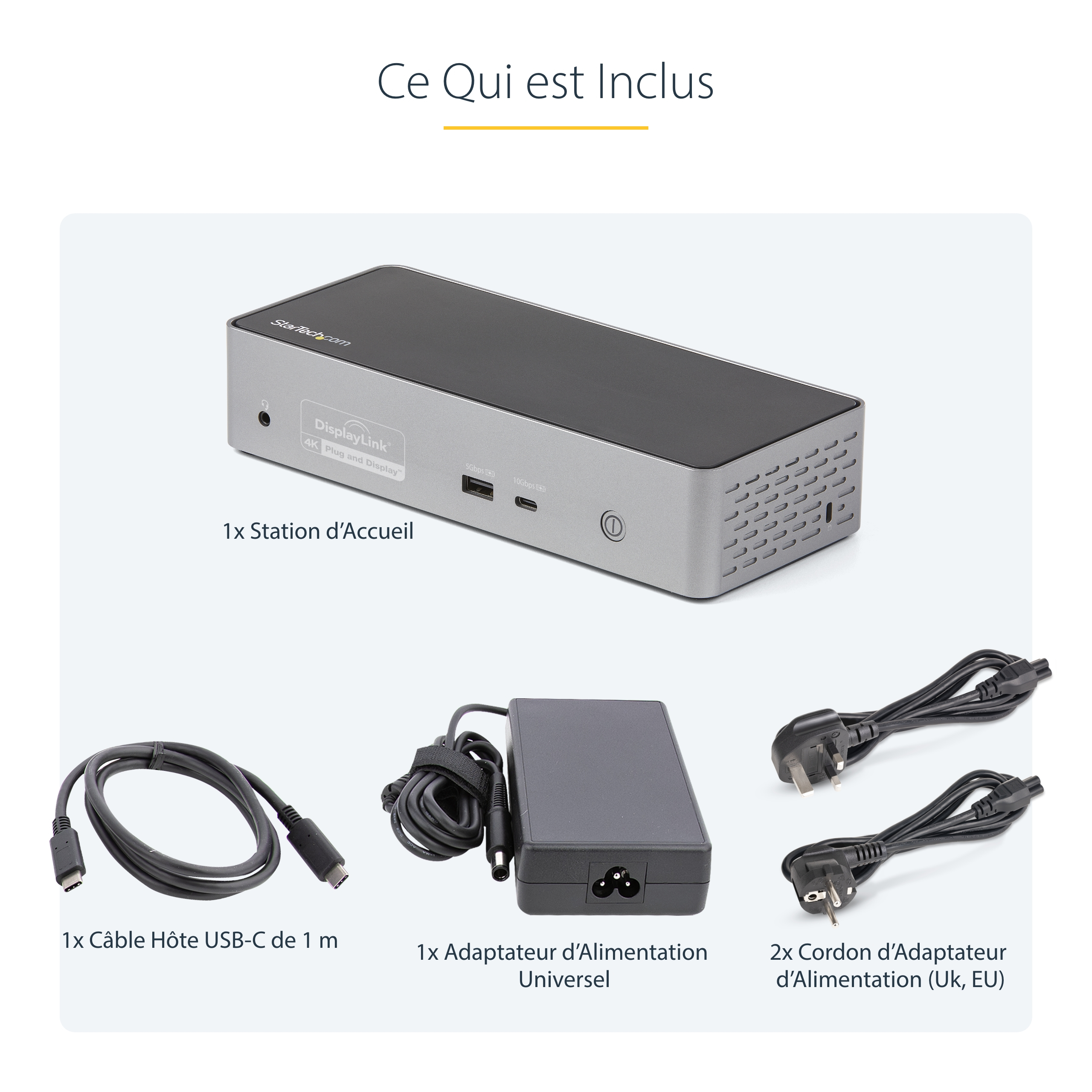StarTech.com Dock USB-C - Quadruple Écran DP/HDMI - 1x USB-C & 3x USB-A - Station d'accueil - USB-C 3.2 Gen 2 / Thunderbolt 3 - 4 x DP, 4 x HDMI - 1GbE