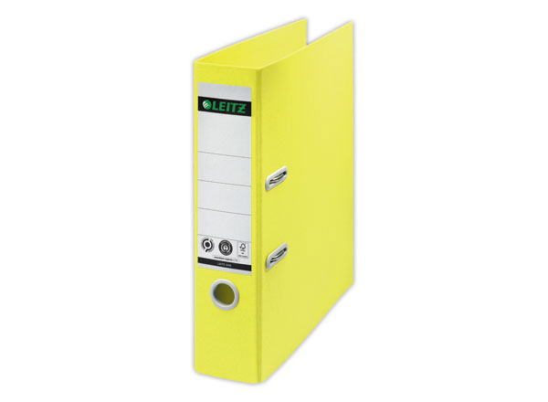 1 Classeurs à levier 180° LEITZ Recyclé A4 - Dos 8 cm - Jaune