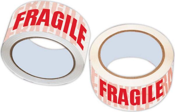1 Adhésif imprimé "Fragile" en polypropylène - 66 m x 50 mm
