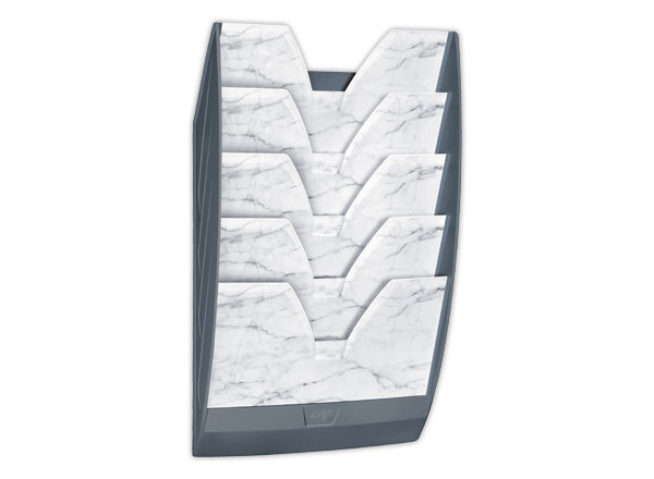 1 Présentoir mural 5 compartiments CEP -Marbre gris