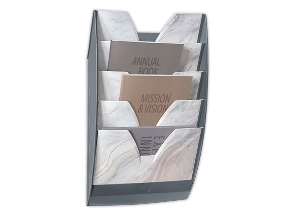 1 Présentoir mural 5 compartiments CEP -Marbre rose