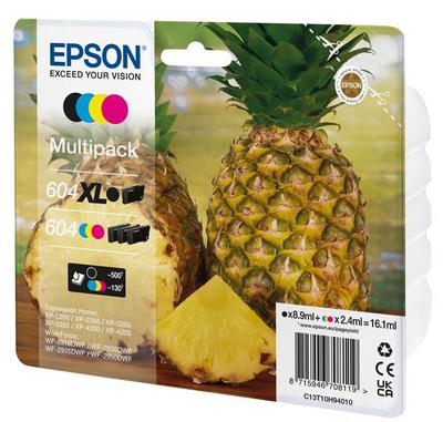 Epson 604/604XL Multipack - Pack de 4 - XL(noir) + Capacité standard - noir, cyan, magenta, jaune - original - emballage coque avec alarme radioélectrique/ acoustique - cartouche d'encre - pour Expression Home XP-2200, 2205, 3200, 3205, 4200, 4205, WorkFo