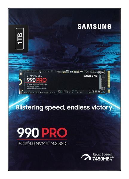 Samsung 990 PRO MZ-V9P1T0BW - SSD - chiffré - 1 To - interne - M.2 2280 - PCIe 4.0 x4 (NVMe) - AES 256 bits - TCG Opal Encryption 2.0