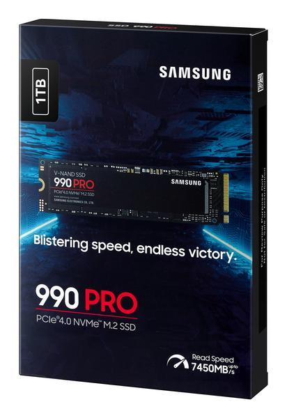 Samsung 990 PRO MZ-V9P1T0BW - SSD - chiffré - 1 To - interne - M.2 2280 - PCIe 4.0 x4 (NVMe) - AES 256 bits - TCG Opal Encryption 2.0