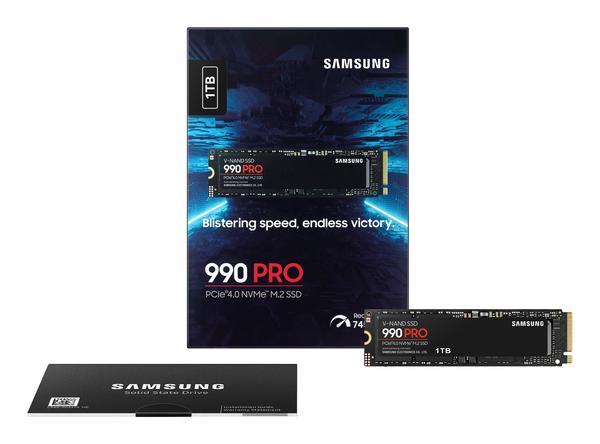 Samsung 990 PRO MZ-V9P1T0BW - SSD - chiffré - 1 To - interne - M.2 2280 - PCIe 4.0 x4 (NVMe) - AES 256 bits - TCG Opal Encryption 2.0