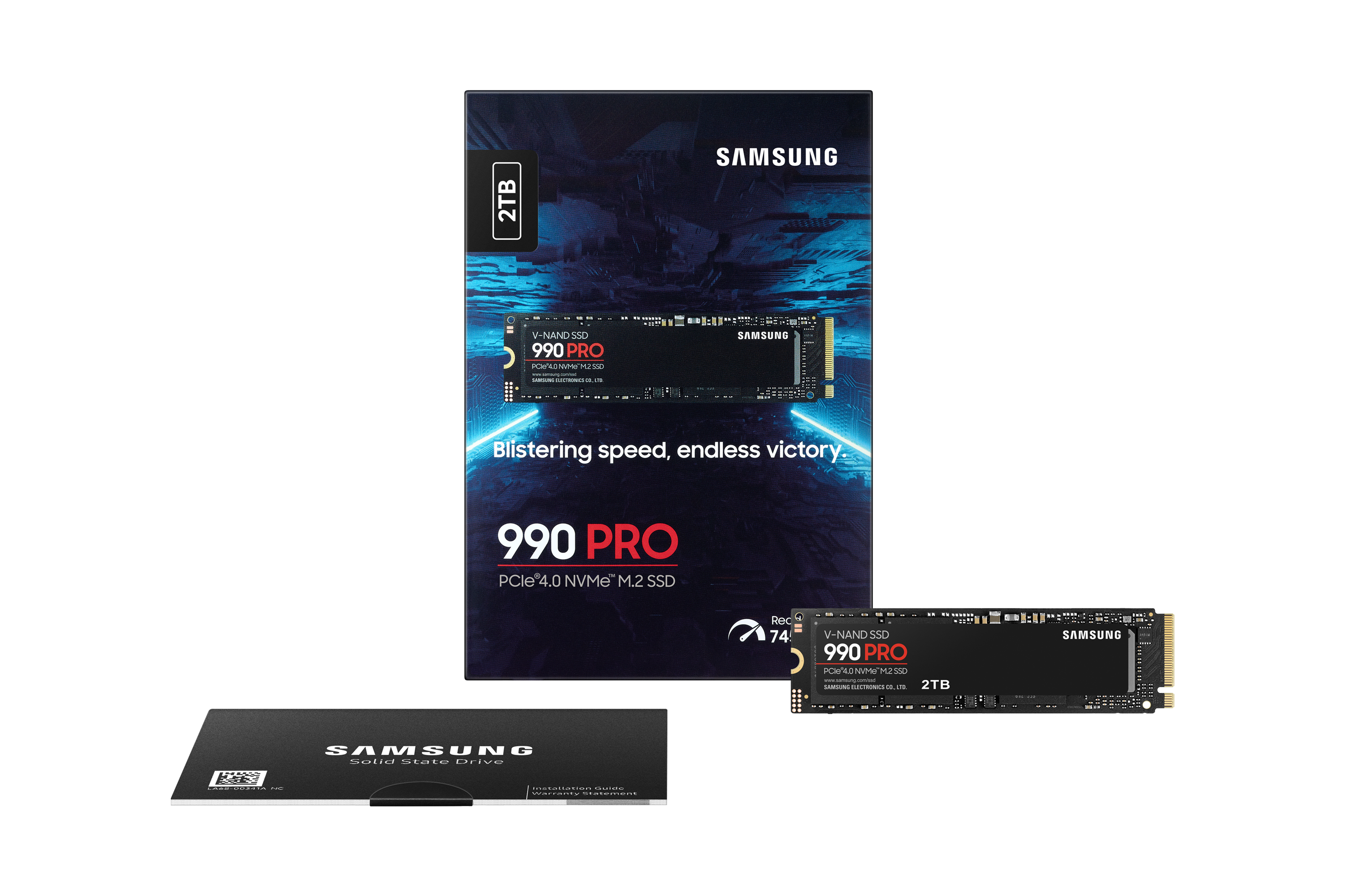 Samsung 990 PRO MZ-V9P2T0BW - SSD - chiffré - 2 To - interne - M.2 2280 - PCIe 4.0 x4 (NVMe) - AES 256 bits - TCG Opal Encryption 2.0