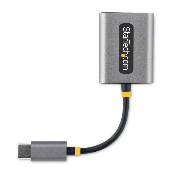 StarTech.com Adaptateur Casque USB-C, Double Casque USB-C avec Entrée Mic - Répartiteur audio - 24 pin USB-C mâle droit pour jack mini femelle droit - 7 cm - noir, gris sidéral