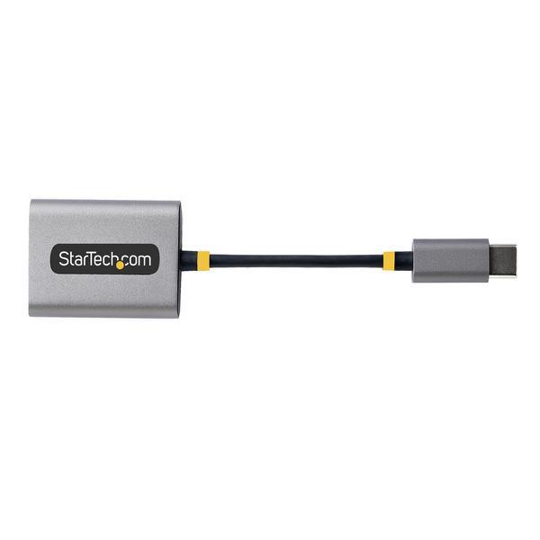 StarTech.com Adaptateur Casque USB-C, Double Casque USB-C avec Entrée Mic - Répartiteur audio - 24 pin USB-C mâle droit pour jack mini femelle droit - 7 cm - noir, gris sidéral