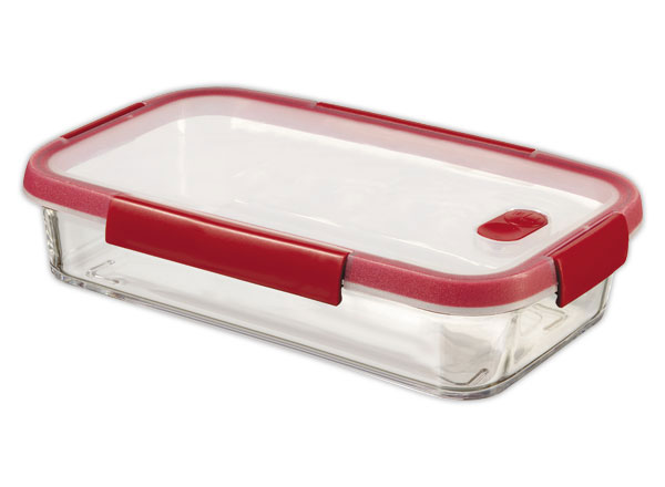 1 Boite alimentaire en verre rectangle 2,3L CURVER rouge